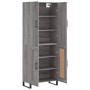 Aparador alto madera contrachapada gris sonoma 69,5x34x180 cm