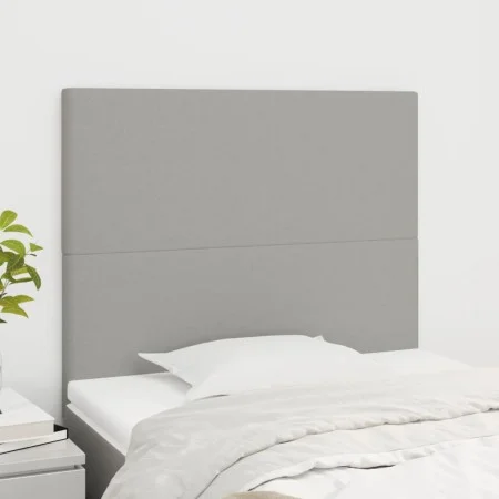 Cabeceros 2 unidades de tela gris claro 90x5x78/88 cm de vidaXL, Cabeceros y pies de cama - Ref: Foro24-3116034, Precio: 57,5...