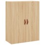 Aparador alto madera contrachapada color roble 69,5x34x180 cm