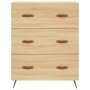 Aparador alto madera contrachapada color roble 69,5x34x180 cm