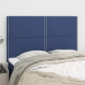 Headboards 4 units blue fabric 72x5x78/88 cm by vidaXL, Headboards and footboards - Ref: Foro24-3116196, Price: 83,26 €, Disc...