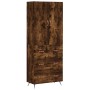Aparador alto madera contrachapada roble ahumado 69,5x34x180 cm