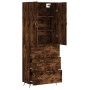 Aparador alto madera contrachapada roble ahumado 69,5x34x180 cm