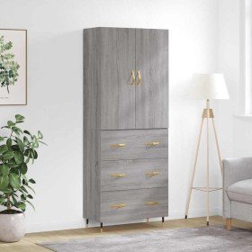 Aparador alto madera contrachapada gris sonoma 69,5x34x180 cm Aparador alto madera contrachapada gris sonoma 69,5x34x180 cm