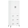 Aparador alto madera contrachapada blanco 69,5x34x180 cm