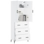 Aparador alto madera contrachapada blanco 69,5x34x180 cm