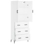 Aparador alto madera contrachapada blanco 69,5x34x180 cm