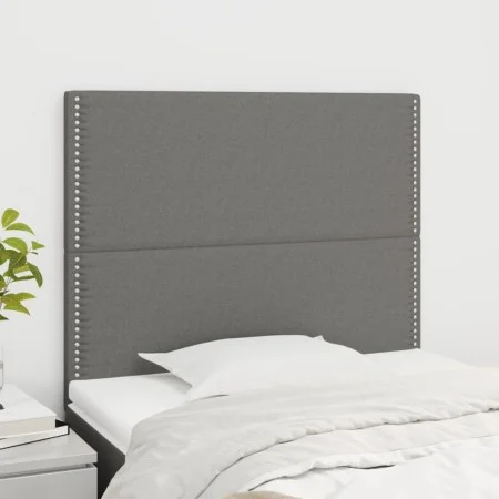 Headboards 2 units of dark gray fabric 100x5x78/88 cm by vidaXL, Headboards and footboards - Ref: Foro24-3116183, Price: 49,1...
