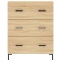 Aparador alto madera contrachapada color roble 69,5x34x180 cm