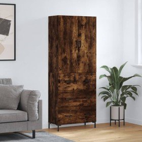 Aparador alto madera contrachapada roble ahumado 69,5x34x180 cm Aparador alto madera contrachapada roble ahumado 69,5x34x180 cm