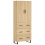 Aparador alto madera contrachapada color roble 69,5x34x180 cm
