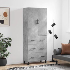 Aparador alto madera contrachapada gris hormigón 69,5x34x180 cm Aparador alto madera contrachapada gris hormigón 69,5x34x180 cm