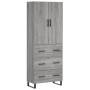 Aparador alto madera contrachapada gris sonoma 69,5x34x180 cm
