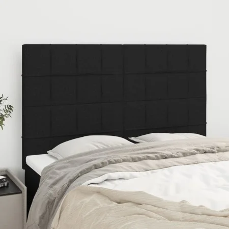 Headboards 4 units black fabric 72x5x78/88 cm by vidaXL, Headboards and footboards - Ref: Foro24-3116332, Price: 135,45 €, Di...