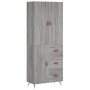 Aparador alto madera contrachapada gris sonoma 69,5x34x180 cm