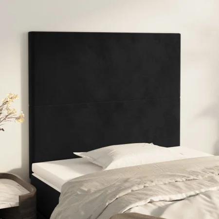 Headboards 2 units of black velvet 90x5x78/88 cm by vidaXL, Headboards and footboards - Ref: Foro24-3116090, Price: 64,18 €, ...