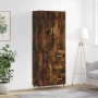 Aparador alto madera contrachapada roble ahumado 69,5x34x180 cm