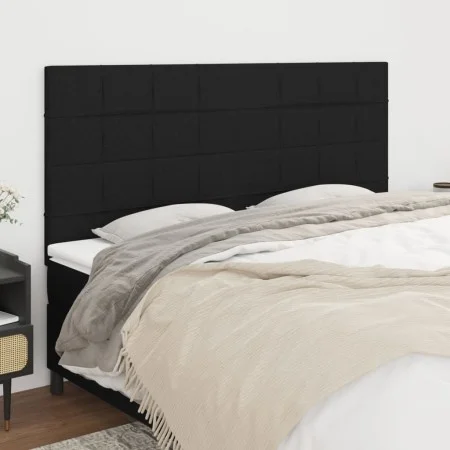 Headboards 4 units of black fabric 80x5x78/88 cm by vidaXL, Headboards and footboards - Ref: Foro24-3116340, Price: 95,58 €, ...