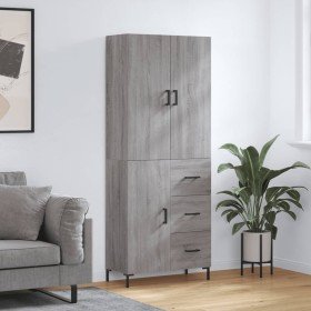 Aparador alto madera contrachapada gris sonoma 69,5x34x180 cm Aparador alto madera contrachapada gris sonoma 69,5x34x180 cm