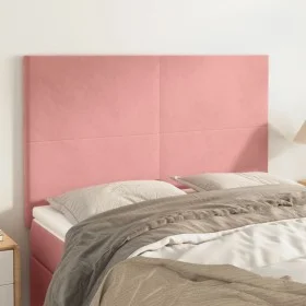 Cabeceros 4 unidades terciopelo rosa 72x5x78/88 cm de vidaXL, Cabeceros y pies de cama - Ref: Foro24-3116105, Precio: 112,00 ...