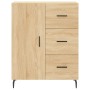 Aparador alto madera contrachapada color roble 69,5x34x180 cm