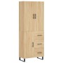 Aparador alto madera contrachapada color roble 69,5x34x180 cm
