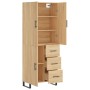 Aparador alto madera contrachapada color roble 69,5x34x180 cm