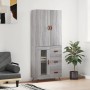 Aparador alto madera contrachapada gris sonoma 69,5x34x180 cm