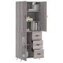 Aparador alto madera contrachapada gris sonoma 69,5x34x180 cm