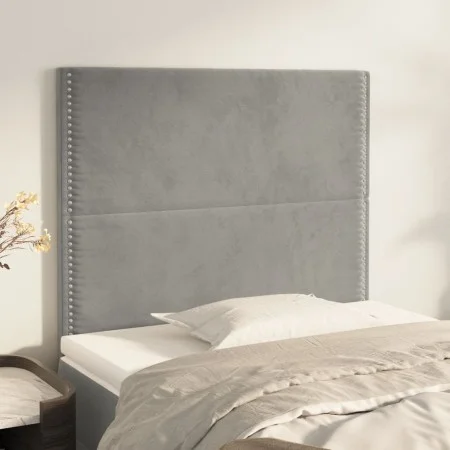 Kopfteile 2 Einheiten aus hellgrauem Samt 100x5x78/88 cm von vidaXL, Kopf- und Fußteile - Ref: Foro24-3116234, Preis: 49,14 €...