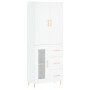 Aparador alto madera contrachapada blanco 69,5x34x180 cm