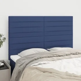 Cabeceros 4 unidades tela azul 72x5x78/88 cm de vidaXL, Cabeceros y pies de cama - Ref: Foro24-3116476, Precio: 110,86 €, Des...