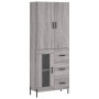 Aparador alto madera contrachapada gris sonoma 69,5x34x180 cm
