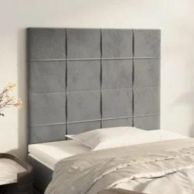 Headboards 2 units of light gray velvet 90x5x78/88 cm by vidaXL, Headboards and footboards - Ref: Foro24-3116368, Price: 55,7...