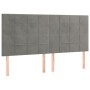 Kopfteile 4 Einheiten aus hellgrauem Samt 90x5x78/88 cm von vidaXL, Kopf- und Fußteile - Ref: Foro24-3116392, Preis: 107,38 €...