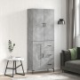 Aparador alto madera contrachapada gris hormigón 69,5x34x180 cm