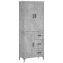 Aparador alto madera contrachapada gris hormigón 69,5x34x180 cm