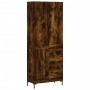 Aparador alto madera contrachapada roble ahumado 69,5x34x180 cm
