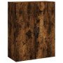 Aparador alto madera contrachapada roble ahumado 69,5x34x180 cm