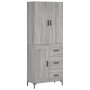 Aparador alto madera contrachapada gris sonoma 69,5x34x180 cm
