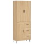 Aparador alto madera contrachapada color roble 69,5x34x180 cm