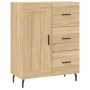 Aparador alto madera contrachapada color roble 69,5x34x180 cm