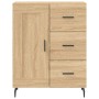 Aparador alto madera contrachapada color roble 69,5x34x180 cm