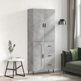 Aparador alto madera contrachapada gris hormigón 69,5x34x180 cm Aparador alto madera contrachapada gris hormigón 69,5x34x180 cm