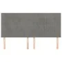 Cabeceros 4 unidades de terciopelo gris claro 100x5x78/88 cm de vidaXL, Cabeceros y pies de cama - Ref: Foro24-3116398, Preci...