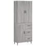 Aparador alto madera contrachapada gris sonoma 69,5x34x180 cm