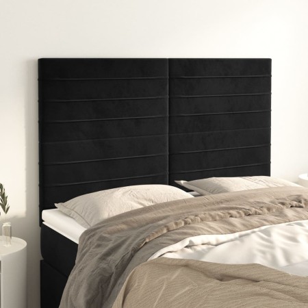 Kopfteile 4 Einheiten aus schwarzem Samt 72x5x78/88 cm von vidaXL, Kopf- und Fußteile - Ref: Foro24-3116522, Preis: 78,40 €, ...