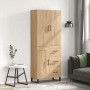 Aparador alto madera contrachapada color roble 69,5x34x180 cm