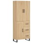 Aparador alto madera contrachapada color roble 69,5x34x180 cm