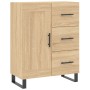 Aparador alto madera contrachapada color roble 69,5x34x180 cm